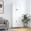 Image de vidaXL Buffet haut Blanc 69,5x34x180 cm Bois d'ingénierie