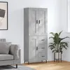 Image de vidaXL Buffet haut Gris béton 69,5x34x180 cm Bois d'ingénierie