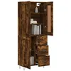 Image de vidaXL Buffet haut Chêne fumé 69,5x34x180 cm Bois d'ingénierie