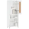 Image de vidaXL Buffet haut Blanc 69,5x34x180 cm Bois d'ingÃ©nierie