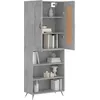 Image de vidaXL Buffet haut Gris bÃ©ton 69,5x34x180 cm Bois d'ingÃ©nierie