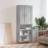 Image de vidaXL Buffet haut Gris béton 69,5x34x180 cm Bois d'ingénierie