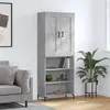Image de vidaXL Buffet haut Gris béton 69,5x34x180 cm Bois d'ingénierie