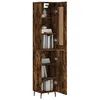 Image de Vidaxl Buffet Haut ChÃªne FumÃ© 34,5x34x180 Cm Bois D'ingÃ©nierie