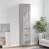 Image de vidaXL Buffet haut Sonoma gris 34,5x34x180 cm Bois d'ingénierie