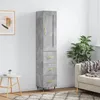 Image de vidaXL Buffet haut Gris bÃ©ton 34,5x34x180 cm Bois d'ingÃ©nierie