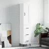 Image de vidaXL Buffet haut Blanc 34,5x34x180 cm Bois d'ingénierie