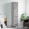 Image de vidaXL Buffet haut Sonoma gris 34,5x34x180 cm Bois d'ingénierie