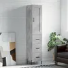 Image de vidaXL Buffet haut Gris béton 34,5x34x180 cm Bois d'ingénierie