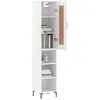 Image de vidaXL Buffet haut Blanc 34,5x34x180 cm Bois d'ingÃ©nierie