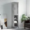 Image de vidaXL Buffet haut Gris béton 34,5x34x180 cm Bois d'ingénierie
