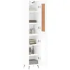 Image de vidaXL Buffet haut Blanc 34,5x34x180 cm Bois d'ingÃ©nierie
