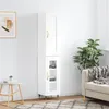 Image de vidaXL Buffet haut Blanc 34,5x34x180 cm Bois d'ingénierie