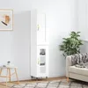 Image de vidaXL Buffet haut Blanc 34,5x34x180 cm Bois d'ingÃ©nierie