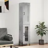 Image de vidaXL Buffet haut Gris béton 34,5x34x180 cm Bois d'ingénierie