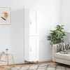 Image de vidaXL Buffet haut Blanc 34,5x34x180 cm Bois d'ingénierie