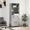 Image de vidaXL Buffet haut Gris béton 69,5x34x180 cm Bois d'ingénierie3200493