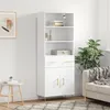 Image de vidaXL Buffet haut Blanc 69,5x34x180 cm Bois d'ingénierie3200505