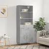 Image de vidaXL Buffet haut Gris béton 69,5x34x180 cm Bois d'ingénierie3200509