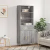 Image de vidaXL Buffet haut Sonoma gris 69,5x34x180 cm Bois d'ingénierie3200511