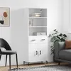 Image de vidaXL Buffet haut Blanc 69,5x34x180 cm Bois d'ingénierie