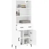 Image de vidaXL Buffet haut Blanc 69,5x34x180 cm Bois d'ingÃ©nierie