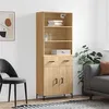 Image de vidaXL Buffet haut Chêne sonoma 69,5x34x180 cm Bois d'ingénierie