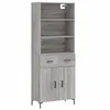 Image de vidaXL Vidaxl Buffet Haut Sonoma Gris 69,5x34x180 Cm Bois D'ingénierie