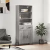 Image de vidaXL Buffet haut Sonoma gris 69,5x34x180 cm Bois d'ingénierie