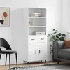 Image de vidaXL Buffet haut Blanc 69,5x34x180 cm Bois d'ingénierie