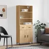 Image de vidaXL Buffet haut Chêne sonoma 69,5x34x180 cm Bois d'ingénierie