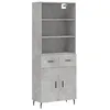 Image de vidaXL Buffet haut Gris bÃ©ton 69,5x34x180 cm Bois d'ingÃ©nierie
