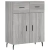 Image de vidaXL Buffet haut Sonoma gris 69,5x34x180 cm Bois d'ingÃ©nierie