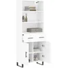 Image de vidaXL Buffet haut Blanc 69,5x34x180 cm Bois d'ingÃ©nierie