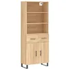 Image de vidaXL Buffet haut Chêne sonoma 69,5x34x180 cm Bois d'ingénierie