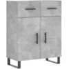 Image de vidaXL Buffet haut Gris bÃ©ton 69,5x34x180 cm Bois d'ingÃ©nierie
