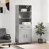 Image de vidaXL Buffet haut Gris béton 69,5x34x180 cm Bois d'ingénierie