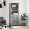 Image de vidaXL Buffet haut Sonoma gris 69,5x34x180 cm Bois d'ingénierie