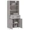 Image de vidaXL Buffet haut Sonoma gris 69,5x34x180 cm Bois d'ingÃ©nierie