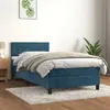 Image de vidaXL Sommier à lattes de lit avec matelas Bleu foncé 90x200 cm
