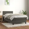 Image de vidaXL Sommier à lattes de lit avec matelas Gris foncé 100x200 cm