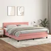 Image de vidaXL Sommier à lattes de lit avec matelas Rose 160x200 cm Velours