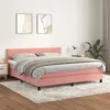 Image de 3141376 vidaXL Lit Ã  sommier tapissier avec matelas Rose 160x200 cm Velours