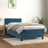 Image de vidaXL Sommier à lattes de lit et matelas Bleu foncé 80x200 cm Velours