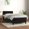 Image de vidaXL Sommier à lattes de lit avec matelas Noir 90x200 cm Velours