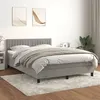 Image de vidaXL Sommier à lattes de lit et matelas Gris clair 140x190cm Velours3141419