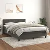 Image de vidaXL Sommier à lattes de lit et matelas Gris foncé 140x190cm Velours
