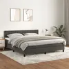 Image de vidaXL Sommier à lattes de lit et matelas Gris foncé 160x200cm Velours