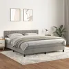 Image de vidaXL Sommier à lattes de lit et matelas Gris clair 180x200cm Velours