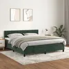 Image de vidaXL Lit Ã  sommier tapissier et matelas Vert foncÃ© 180x200cm Velours